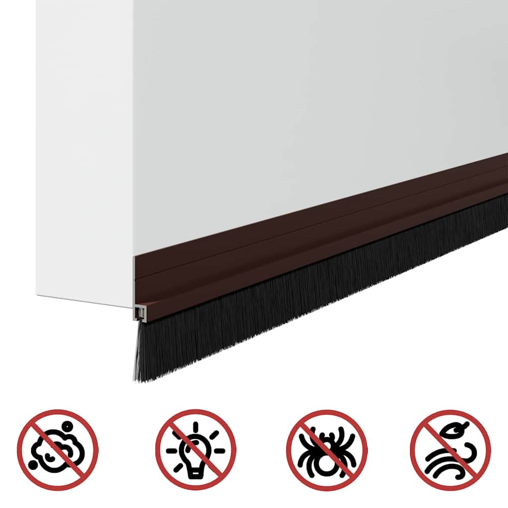 Spazzole per porte autoadesive 6 pcs Marrone 100 cm | homemem39