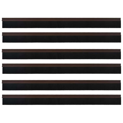 Spazzole per porte autoadesive 6 pcs Marrone 100 cm | homemem39