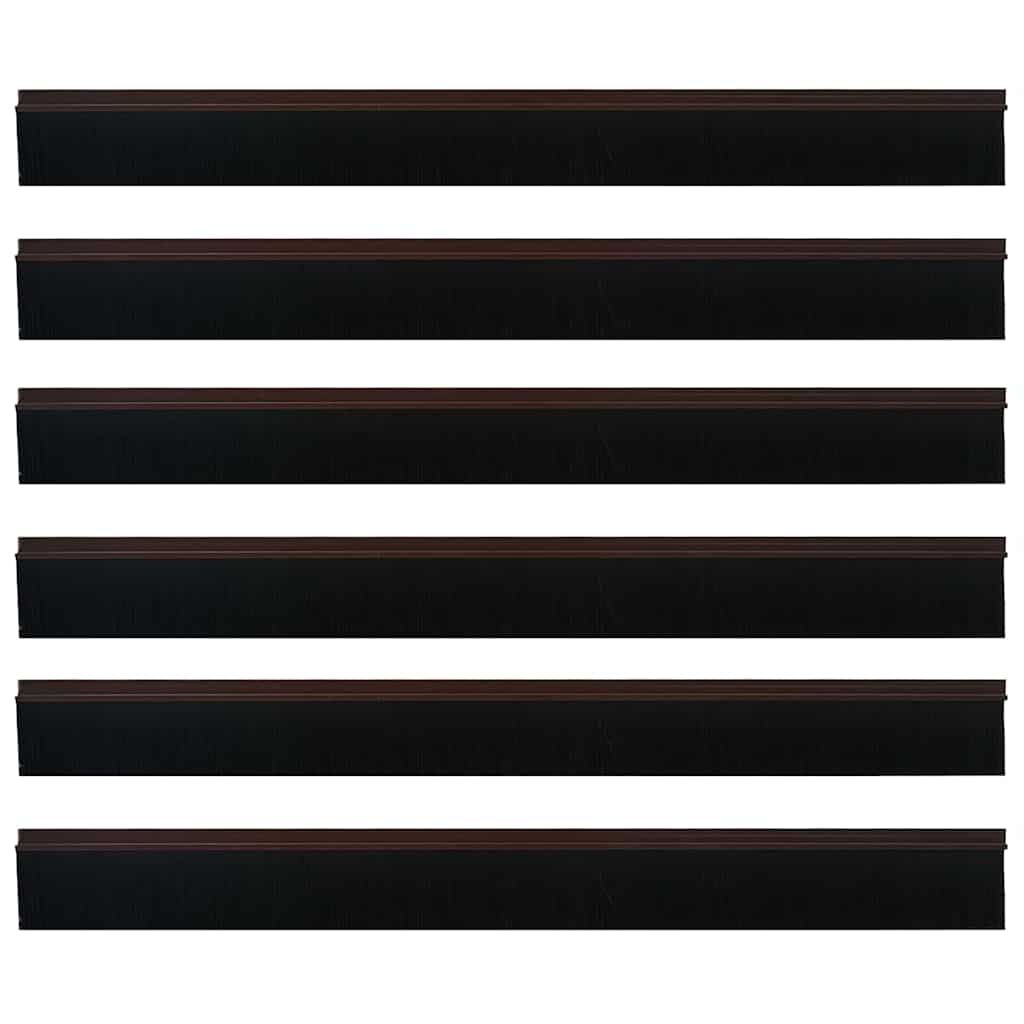 Spazzole per porte autoadesive 6 pcs Marrone 100 cm | homemem39