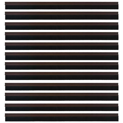 Spazzole per porte autoadesive 12 pcs Marrone 100 cm | homemem39