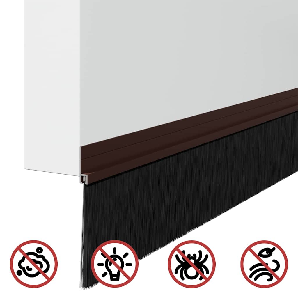 Spazzole per porte autoadesive 12 pcs Marrone 100 cm | homemem39