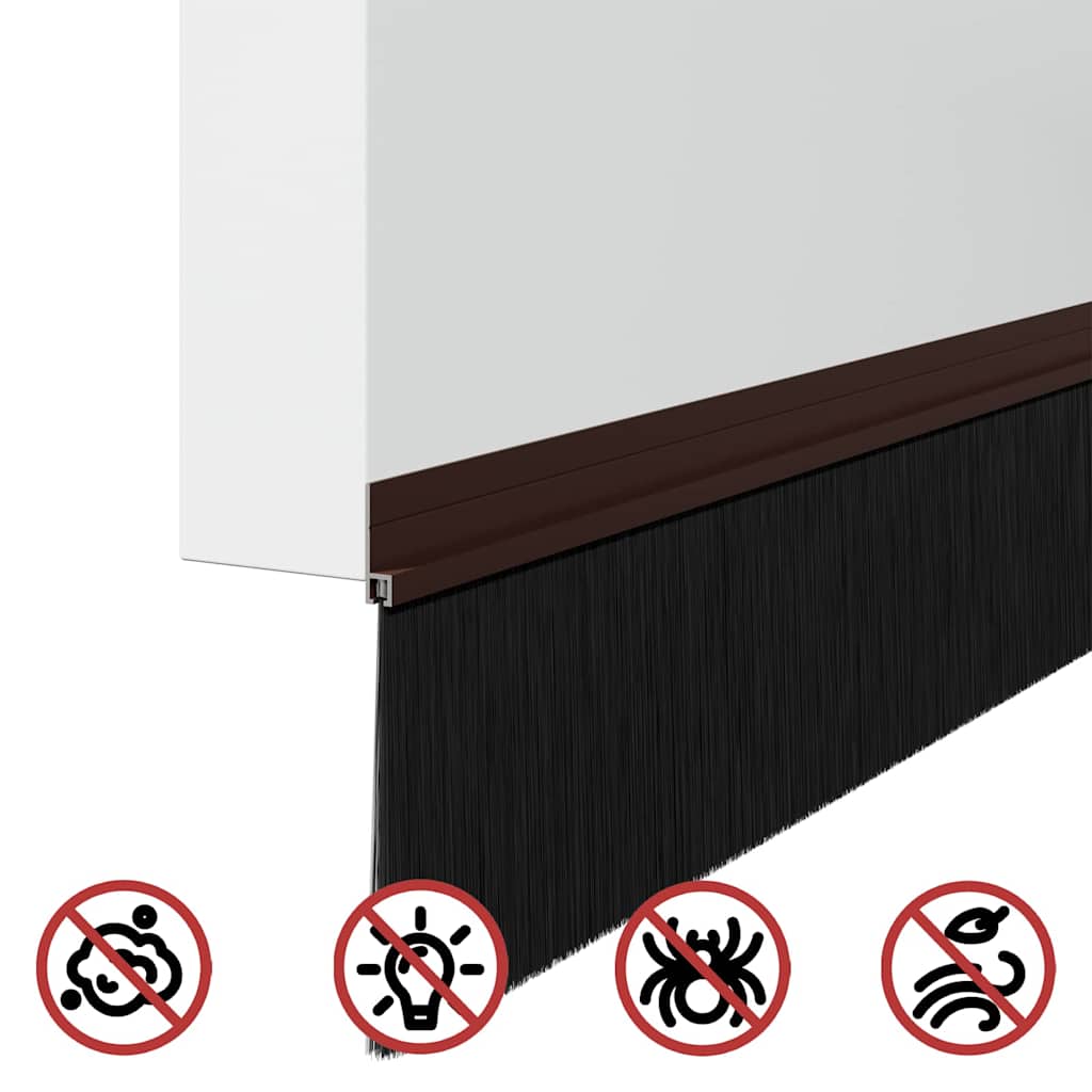Spazzole per porte autoadesive 12 pcs Marrone 100 cm | homemem39
