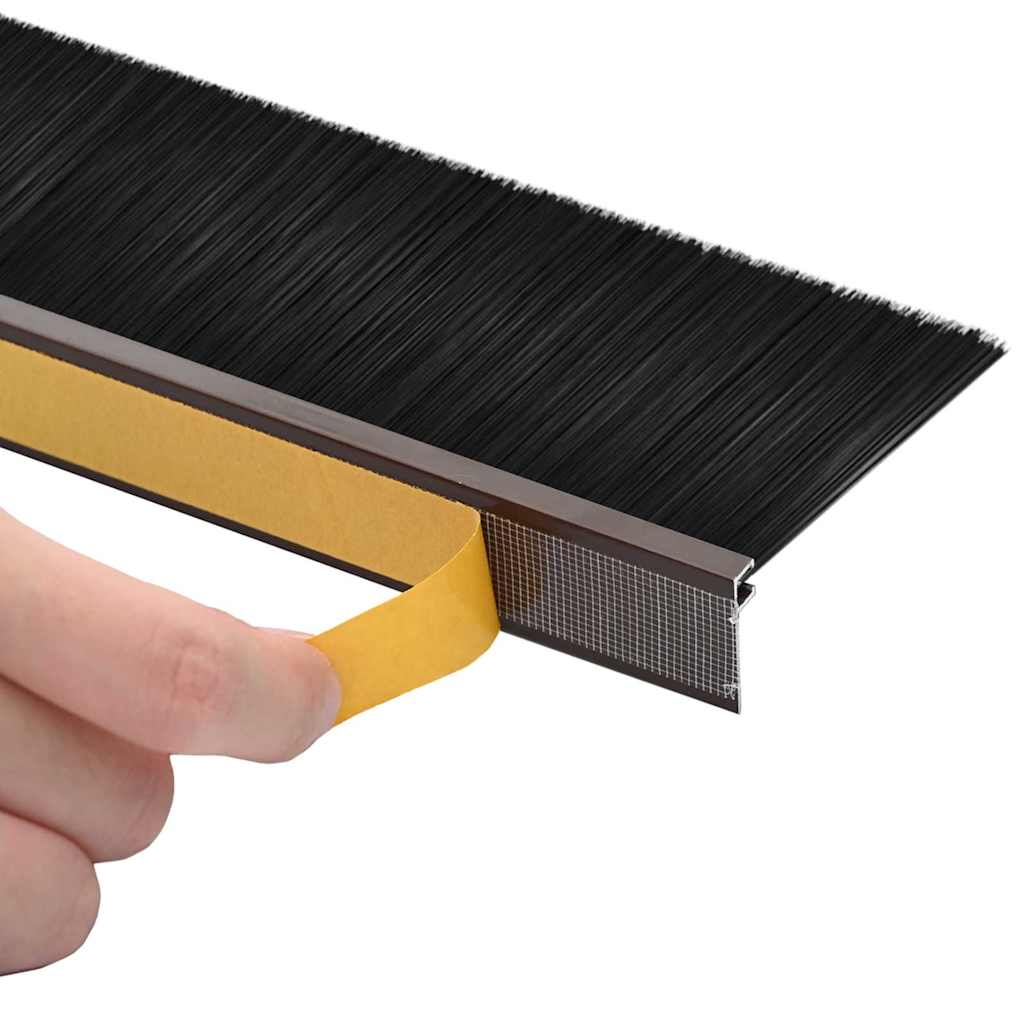 Spazzole per porte autoadesive 2 pcs Marrone 100 cm | homemem39