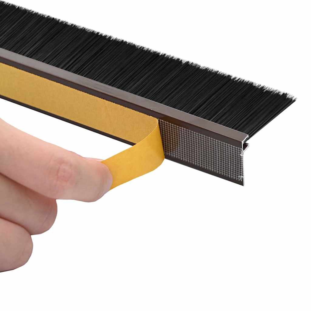 Spazzole per porte autoadesive 6 pcs Marrone 100 cm | homemem39