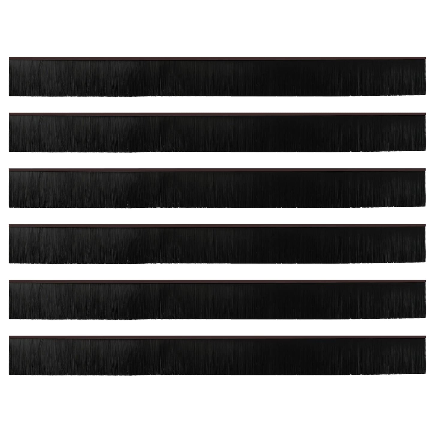 Spazzole per porte autoadesive 6 pcs Marrone 100 cm | homemem39