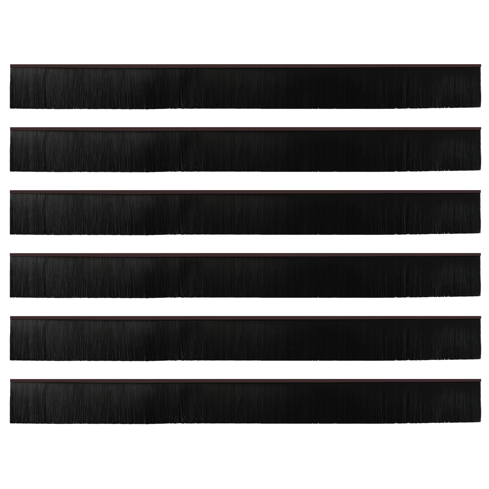 Spazzole per porte autoadesive 6 pcs Marrone 100 cm | homemem39