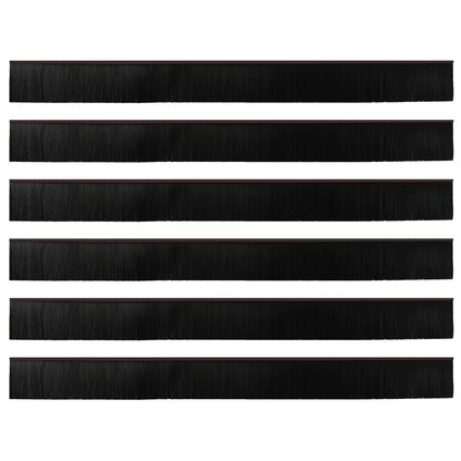 Spazzole per porte autoadesive 6 pcs Marrone 100 cm | homemem39