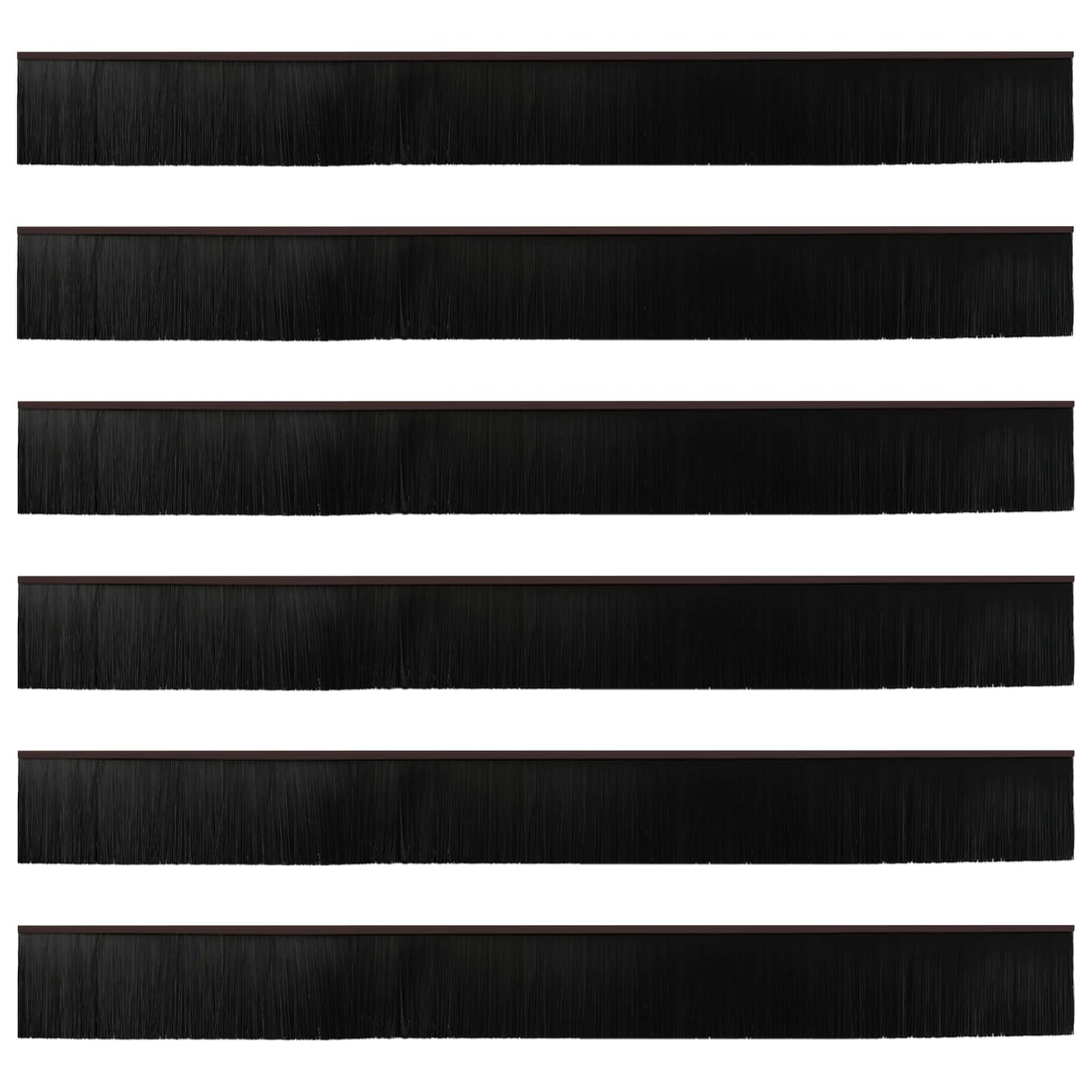 Spazzole per porte autoadesive 6 pcs Marrone 100 cm | homemem39