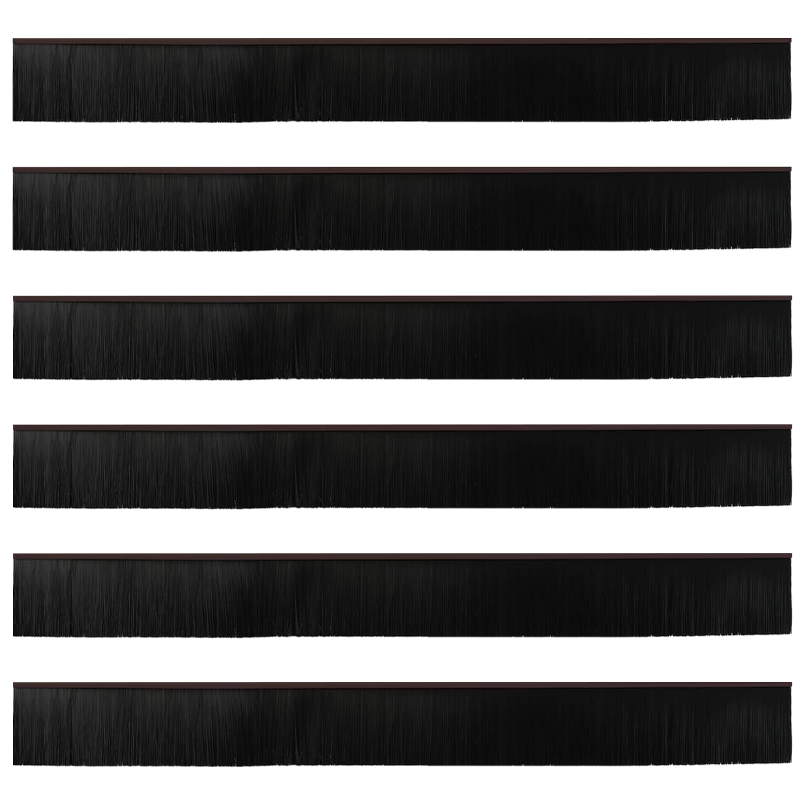 Spazzole per porte autoadesive 6 pcs Marrone 100 cm | homemem39