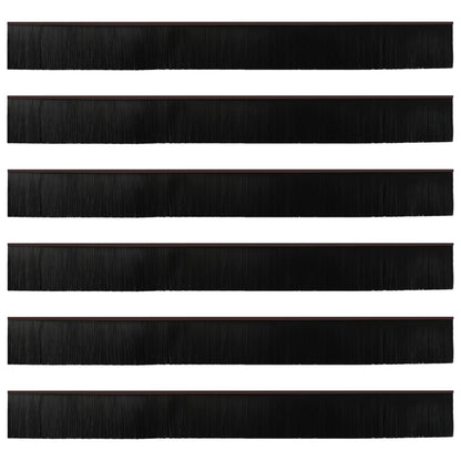 Spazzole per porte autoadesive 6 pcs Marrone 100 cm | homemem39