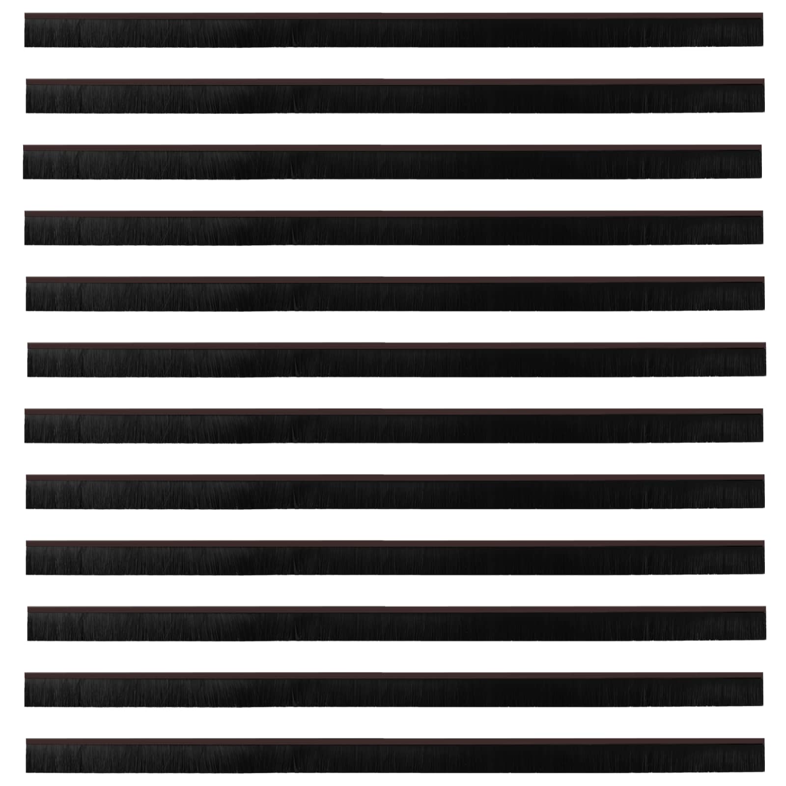 Spazzole per porte autoadesive 12 pcs Marrone 100 cm | homemem39