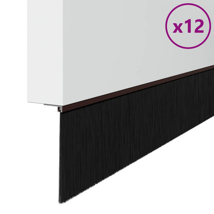 Spazzole per porte autoadesive 12 pcs Marrone 100 cm | homemem39