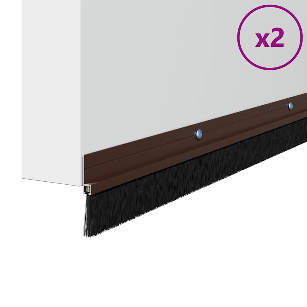 Spazzole per porte a vite 2 pcs Marrone 100 cm | homemem39
