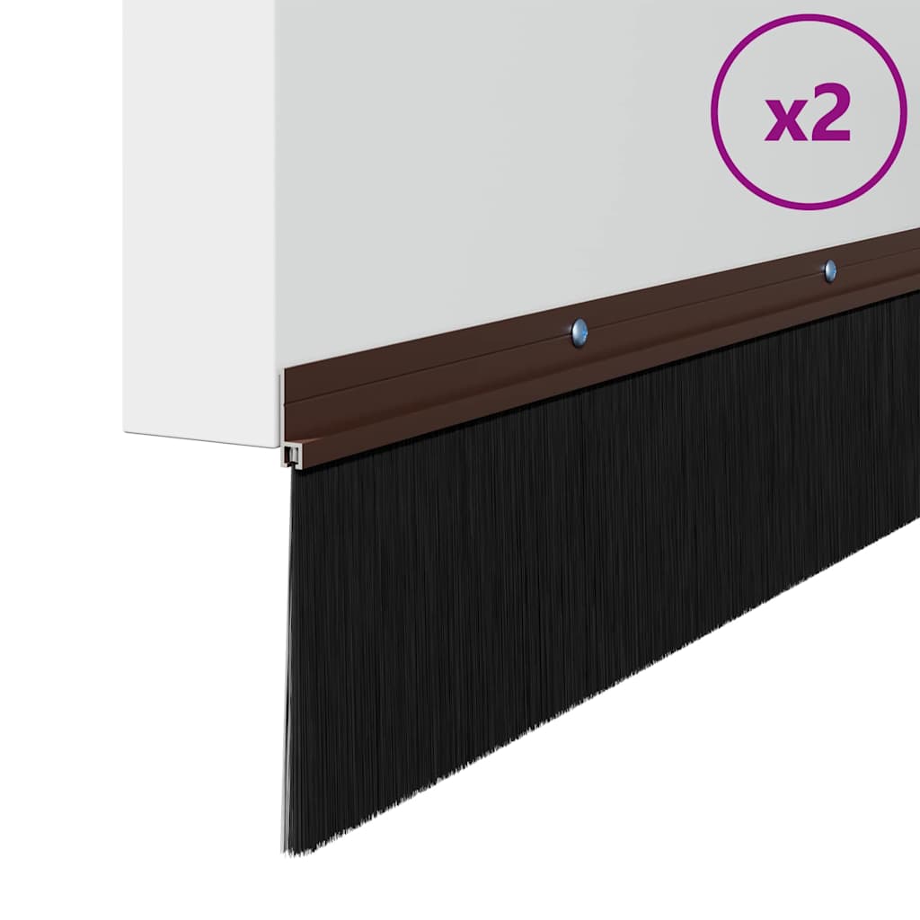 Spazzole per porte a vite 2 pcs Marrone 100 cm | homemem39