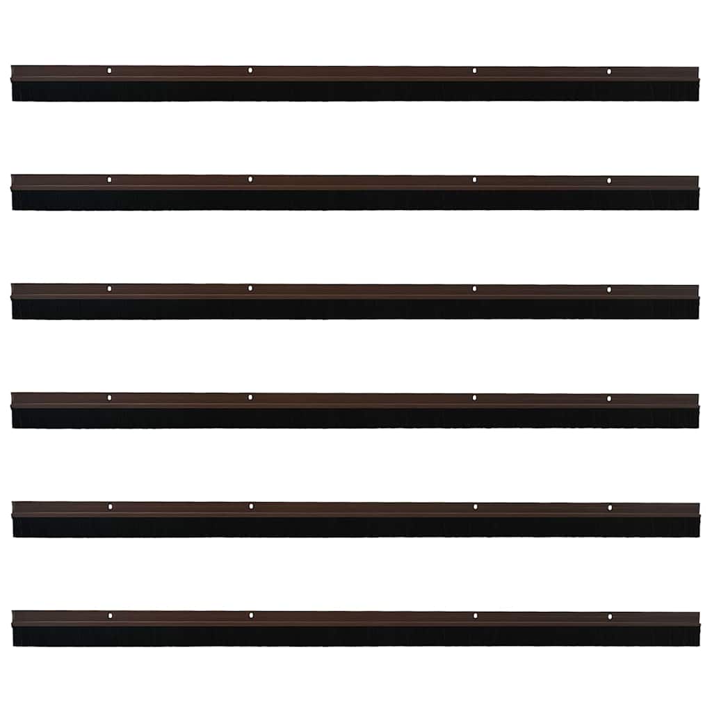Spazzole per porte a vite 6 pcs Marrone 100 cm | homemem39