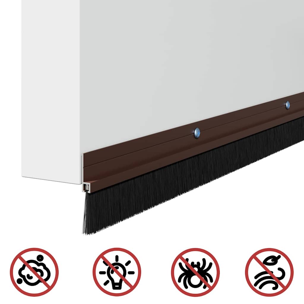 Spazzole per porte a vite 6 pcs Marrone 100 cm | homemem39