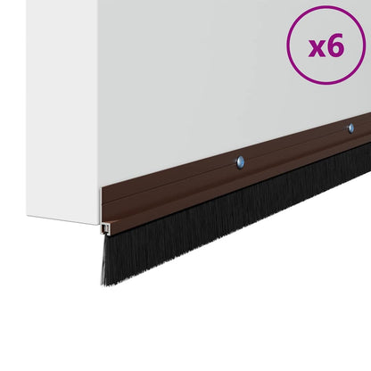 Spazzole per porte a vite 6 pcs Marrone 100 cm | homemem39