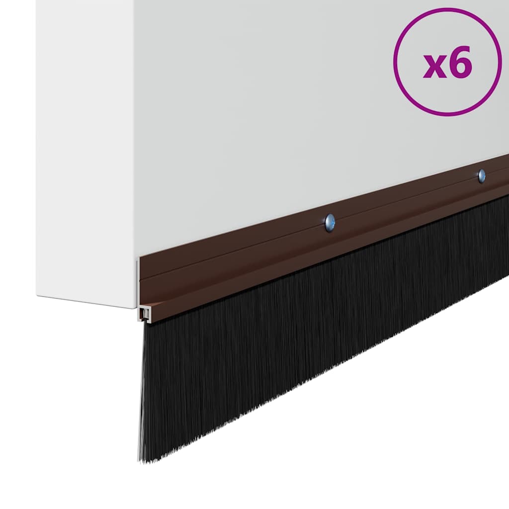 Spazzole per porte a vite 6 pcs Marrone 100 cm | homemem39