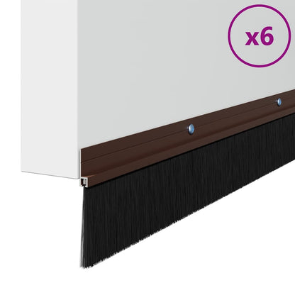 Spazzole per porte a vite 6 pcs Marrone 100 cm | homemem39