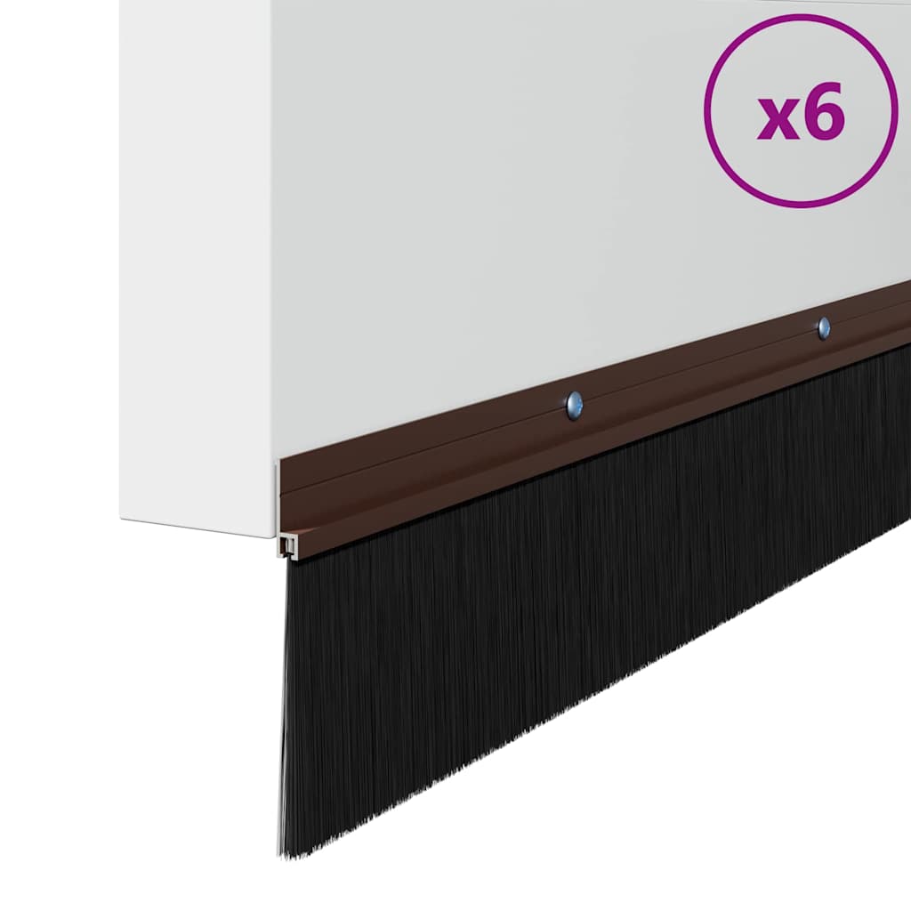 Spazzole per porte a vite 6 pcs Marrone 100 cm | homemem39