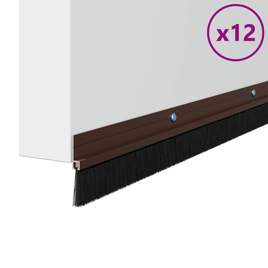 Spazzole per porte a vite 12 pcs Marrone 100 cm | homemem39