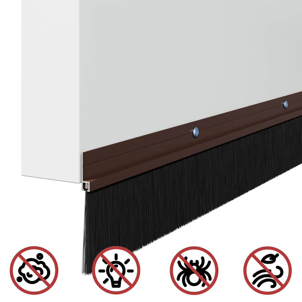 Spazzole per porte a vite 12 pcs Marrone 100 cm | homemem39