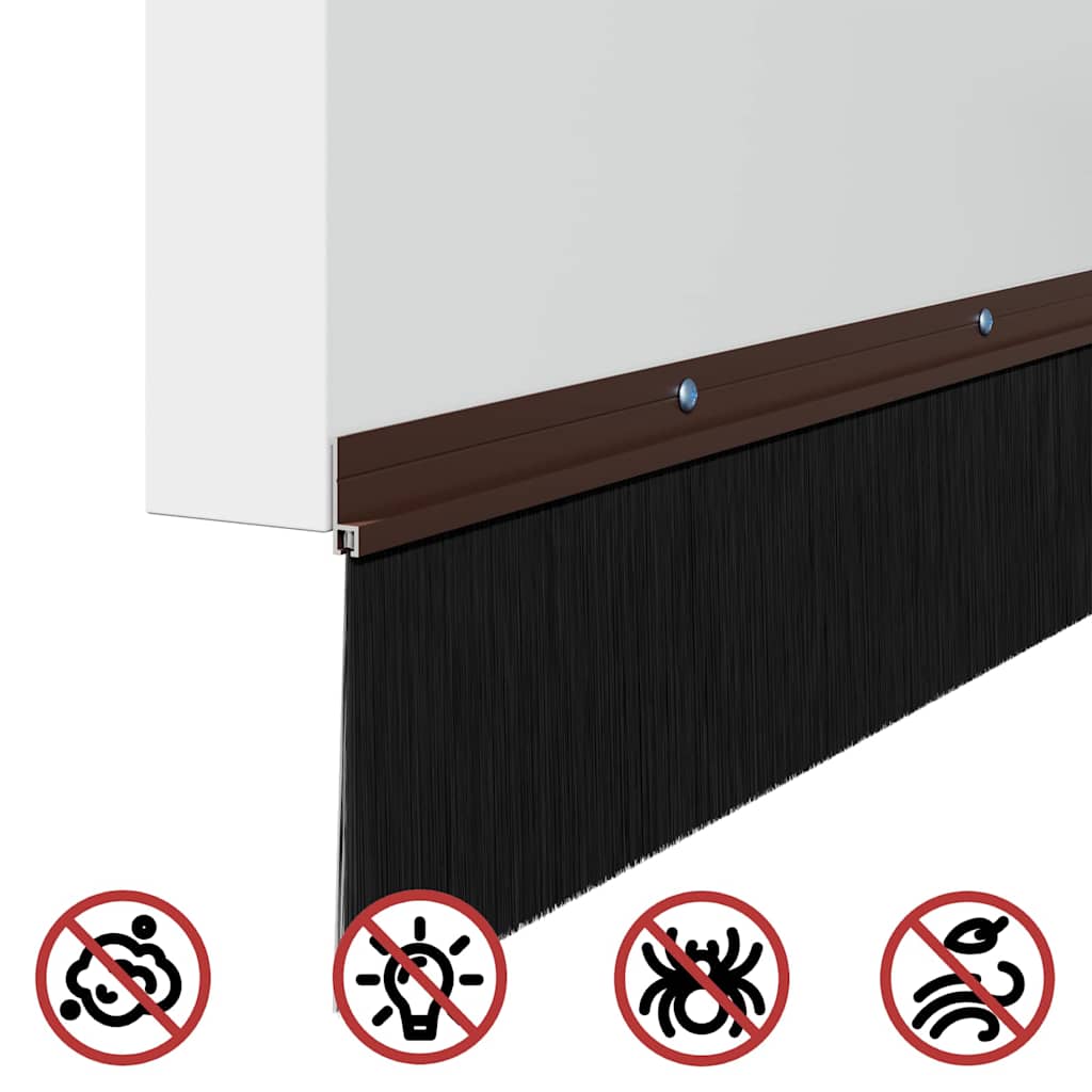 Spazzole per porte a vite 12 pcs Marrone 100 cm | homemem39