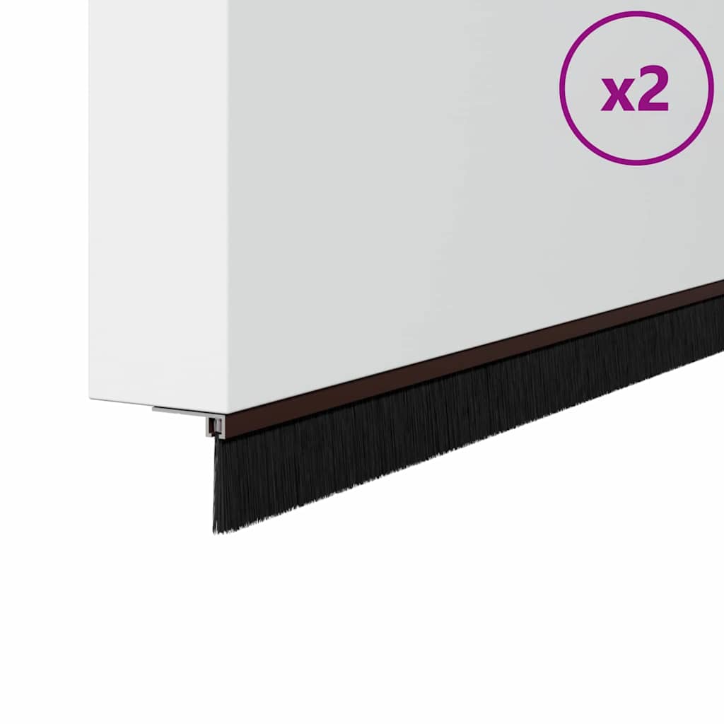 Spazzole per porte a vite 2 pcs Marrone 100 cm