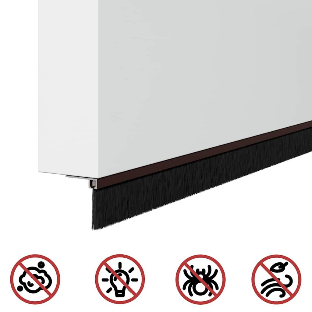 Spazzole per porte a vite 2 pcs Marrone 100 cm | homemem39