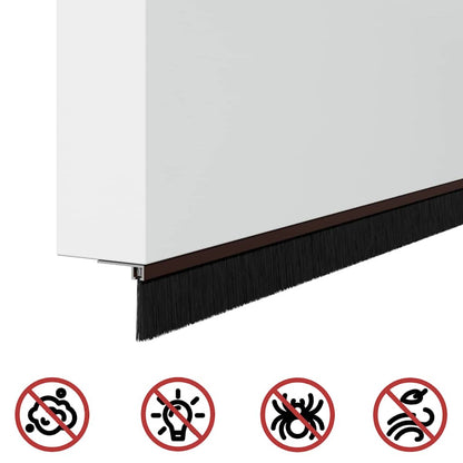 Spazzole per porte a vite 12 pcs Marrone 100 cm | homemem39