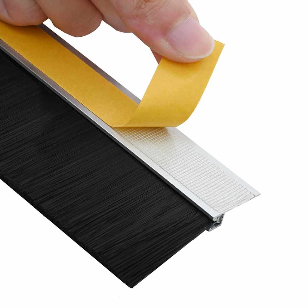 Spazzole per porte autoadesive 2 pcs Argento 100 cm | homemem39