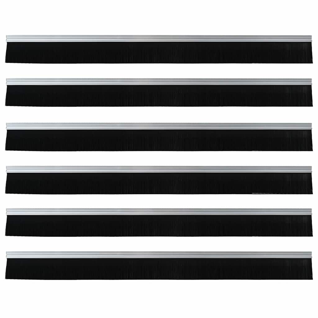 Spazzole per porte autoadesive 6 pcs Argento 100 cm | homemem39