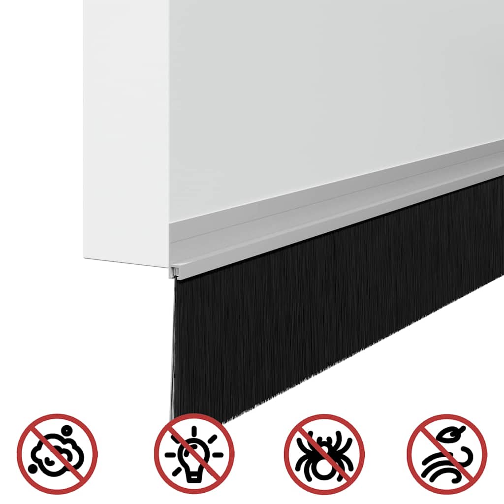Spazzole per porte autoadesive 6 pcs Argento 100 cm | homemem39