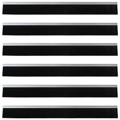 Spazzole per porte autoadesive 6 pcs Argento 100 cm | homemem39