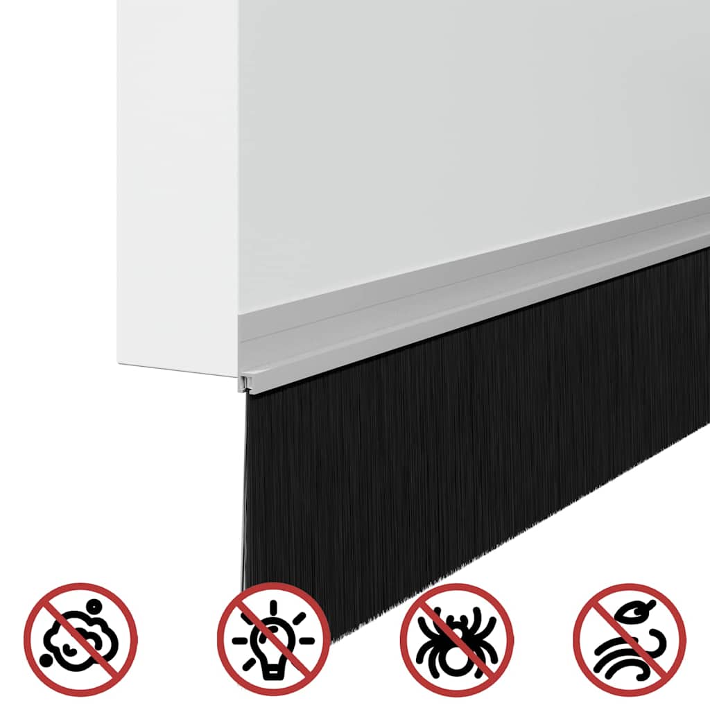 Spazzole per porte autoadesive 6 pcs Argento 100 cm | homemem39