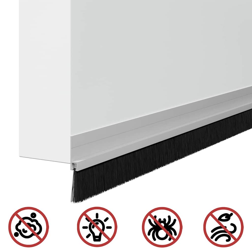 Spazzole per porte autoadesive 12 pcs Argento 100 cm | homemem39