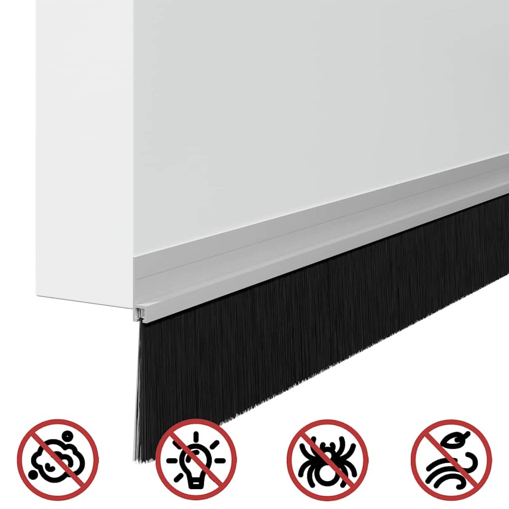 Spazzole per porte autoadesive 12 pcs Argento 100 cm | homemem39