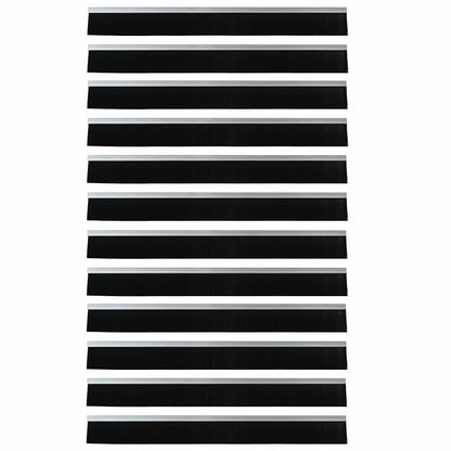 Spazzole per porte autoadesive 12 pcs Argento 100 cm | homemem39