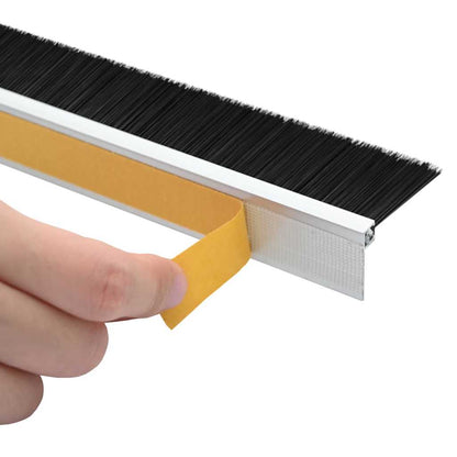 Spazzole per porte autoadesive 2 pcs Argento 100 cm | homemem39