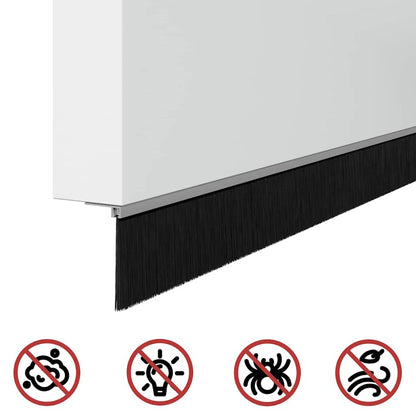 Spazzole per porte autoadesive 2 pcs Argento 100 cm | homemem39