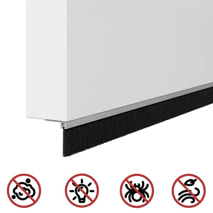 Spazzole per porte autoadesive 6 pcs Argento 100 cm | homemem39