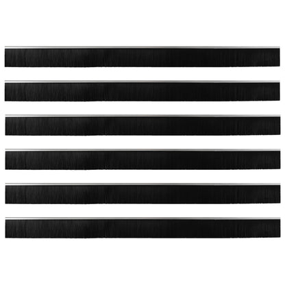 Spazzole per porte autoadesive 6 pcs Argento 100 cm | homemem39
