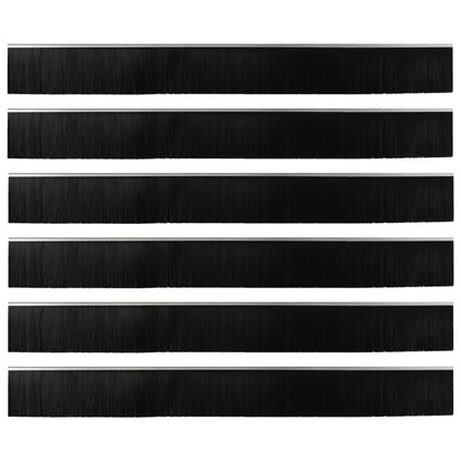 Spazzole per porte autoadesive 6 pcs Argento 100 cm | homemem39