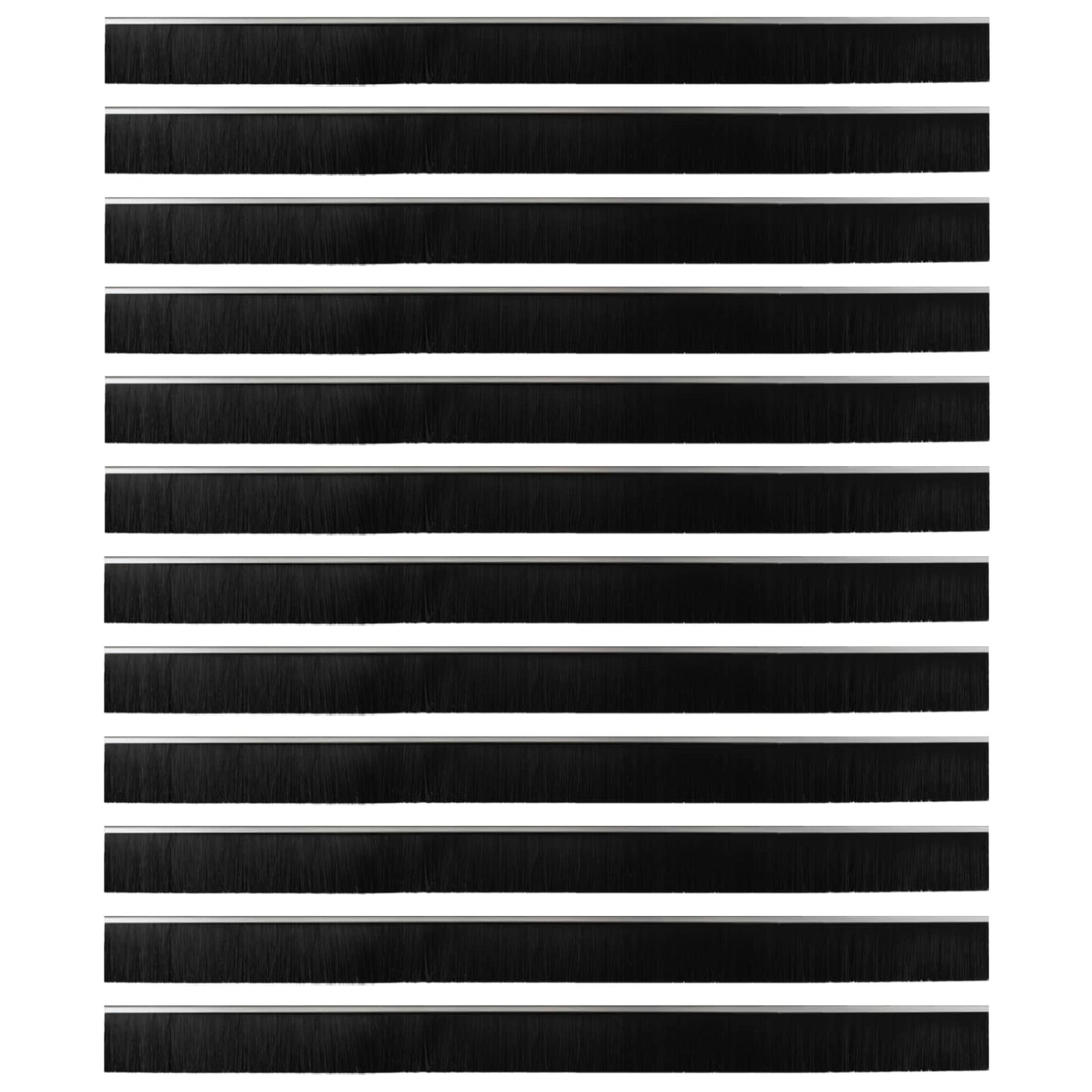 Spazzole per porte autoadesive 12 pcs Argento 100 cm | homemem39