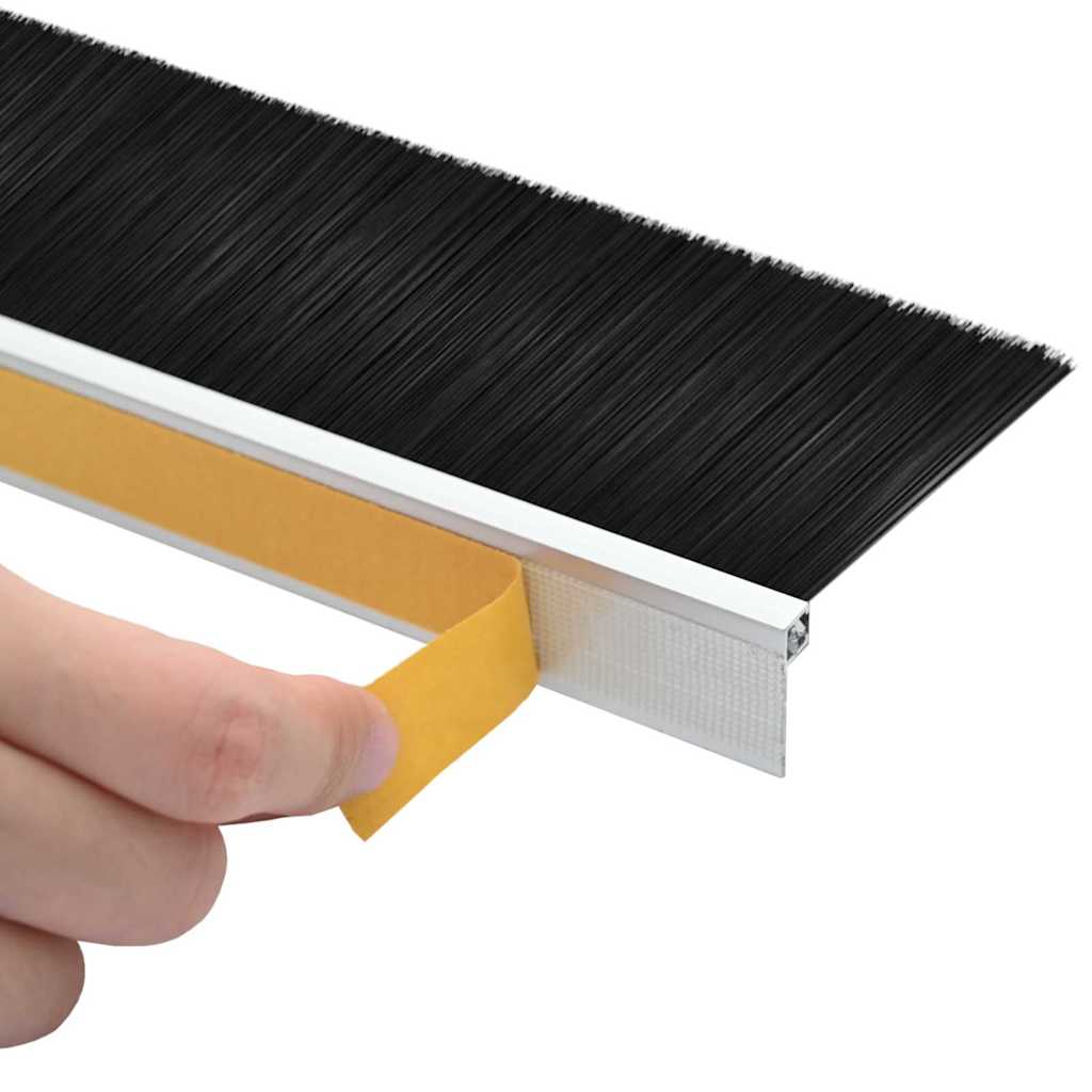 Spazzole per porte autoadesive 12 pcs Argento 100 cm | homemem39