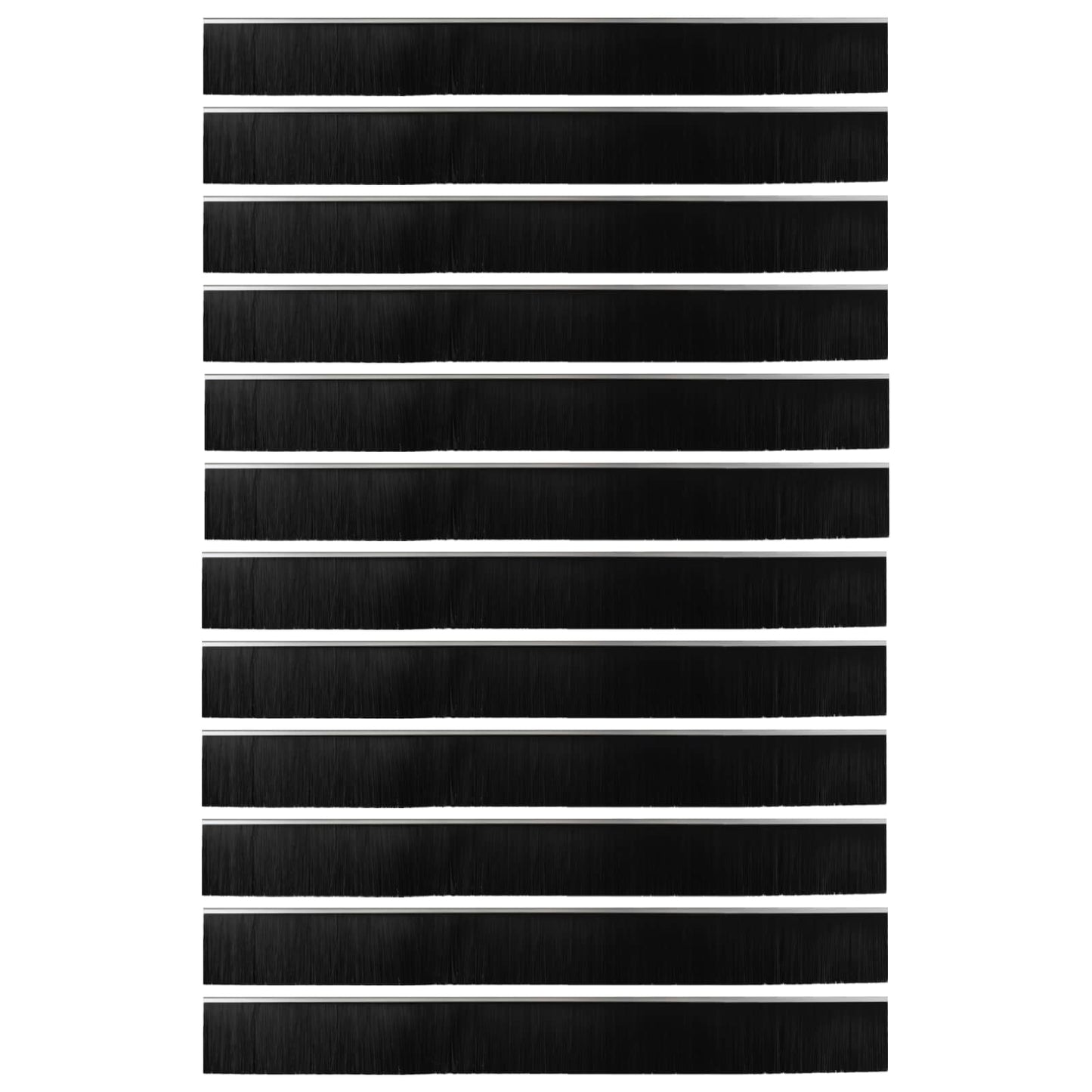Spazzole per porte autoadesive 12 pcs Argento 100 cm | homemem39