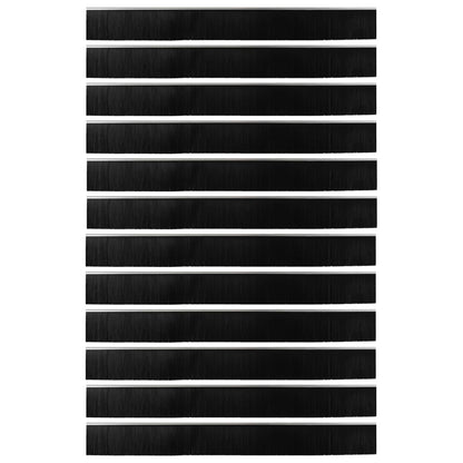 Spazzole per porte autoadesive 12 pcs Argento 100 cm | homemem39