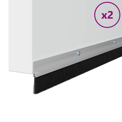 Spazzole per porte a vite 2 pcs Argento 100 cm | homemem39