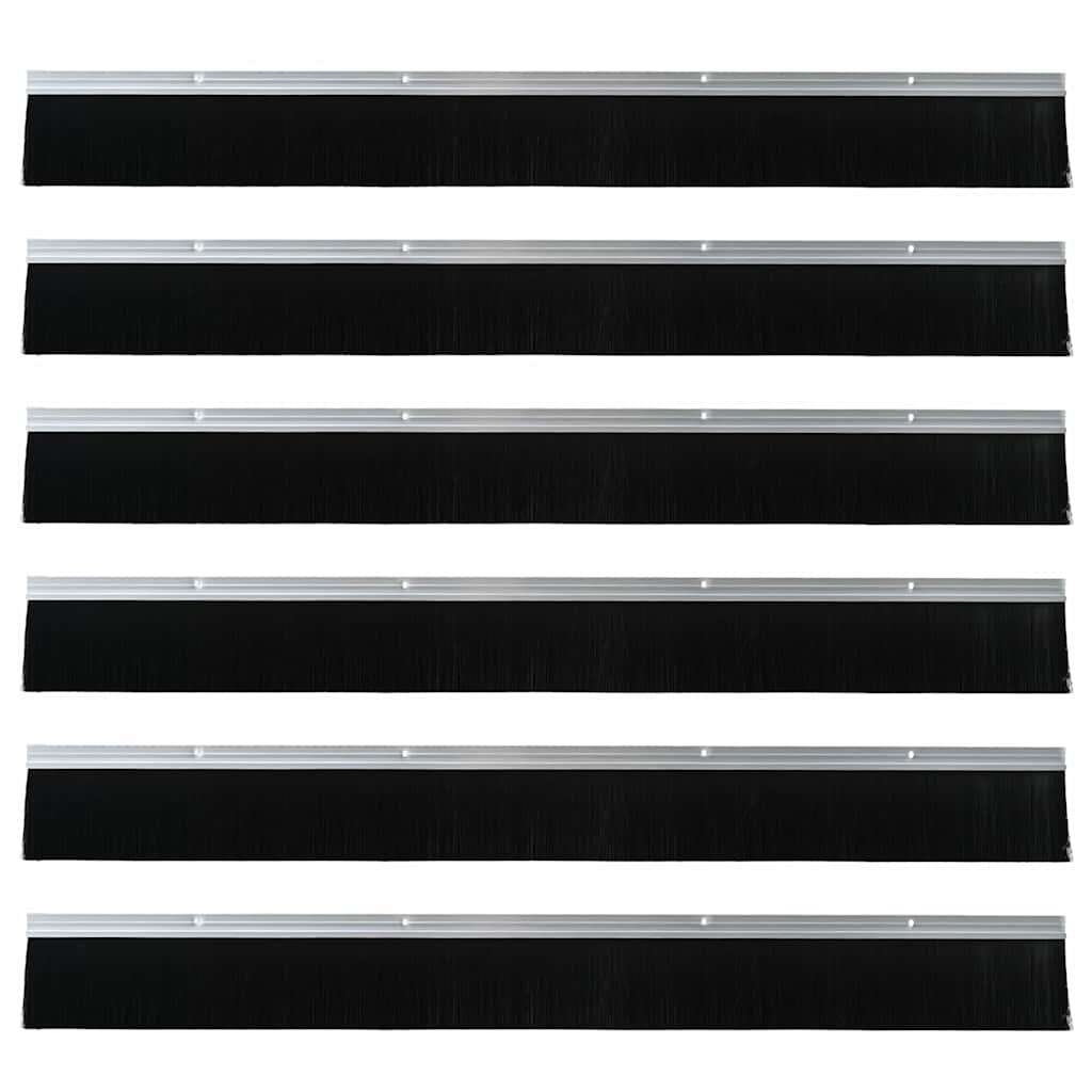 Spazzole per porte a vite 6 pcs Argento 100 cm