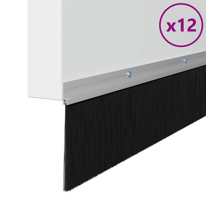 Spazzole per porte a vite 12 pcs Argento 100 cm | homemem39
